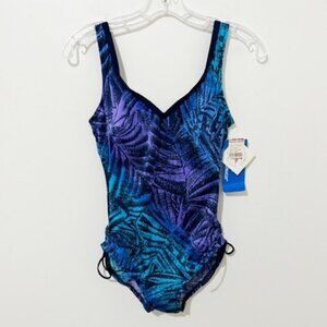 Vintage Lee Beachwear One Piece Swimsuit Bathing Suit Size 12